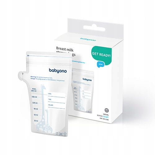 BabyOno Woreczki Do Przechowywania Pokarmu 180ml 30szt 1084