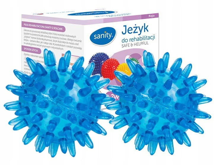 Sanity Piłeczka Akupresurowa do Masażu Twarzy 6cm 2szt 1082 Niebieska KOMPLET