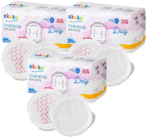Akuku Wkładki Laktacyjne Żelujące Daily 3x60szt 4 Opakowania 1606