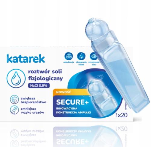 Katarek Secure + Roztwór Soli Fizjologiczny NaCl 0,9% 20x5ml 6230