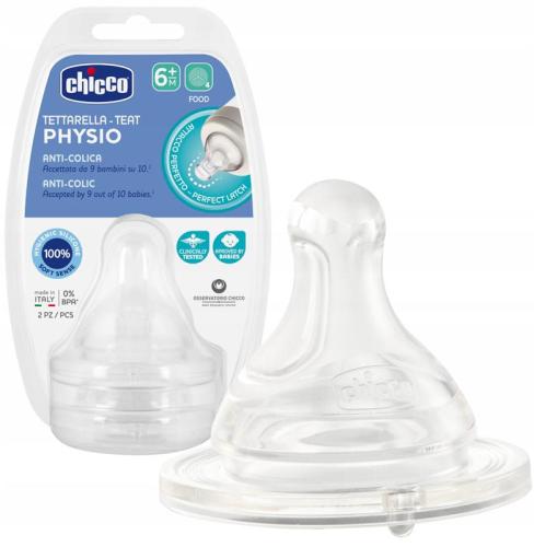 Chicco Smoczek Do Butelki Perfect5 Silikonowy Do Kaszki 6m+ 2szt 2226