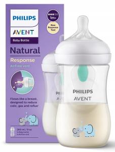 Avent Butelka Natural Response Airfree 260ml 673/81 Słoniki