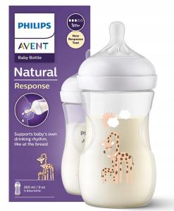 Avent Butelka Antykolkowa Natural 3 Response 260ml 903/66 Żyrafki