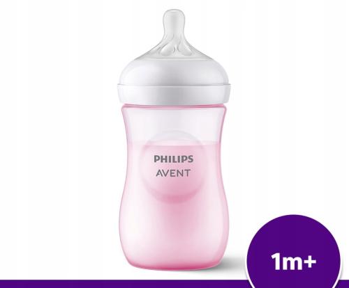 Avent Butelka Antykolkowa Natural 3 Response 260ml 903/11 Różowa