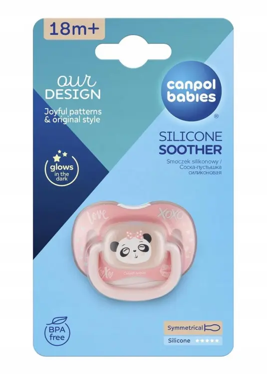 Canpol Smoczek Silikonowy Symetryczny Exotic 18m+ Panda