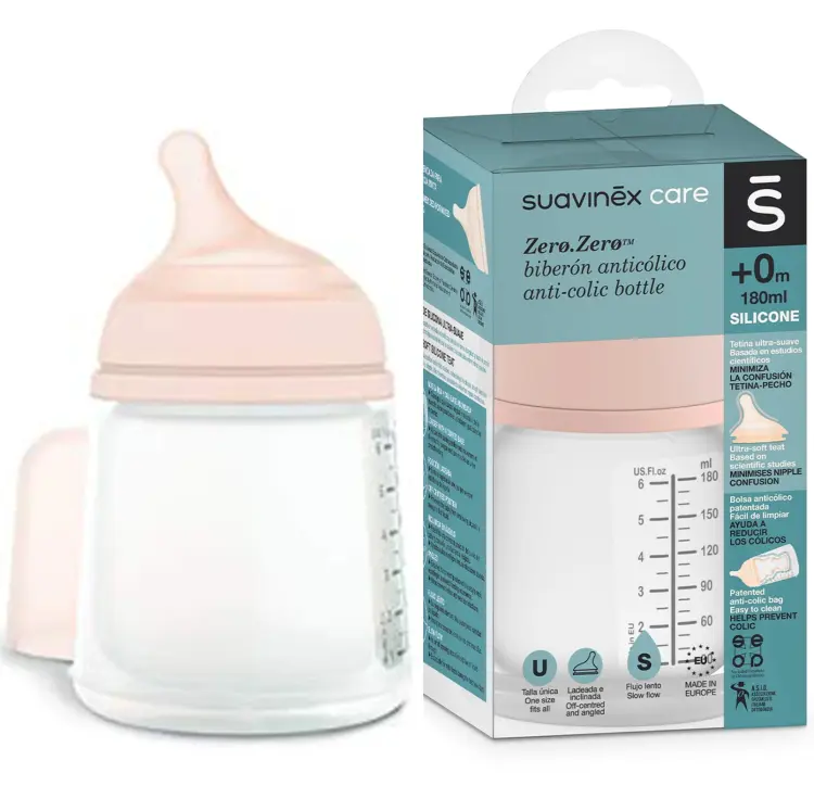 Suavinex Butelka O Wolnym Przepływie ZERO ZERO 180ml 0m+ 1101