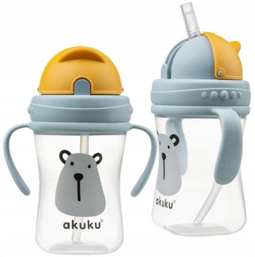 Akuku Bidon Ze Słomką Miś 9m+ 300ml 0203