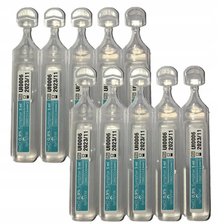 Symphar NaCl 0.9% Sól Fizjologiczna Fizjologiczny Roztwór Soli Ampułki 10x5ml