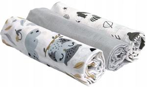 Czas Bobasa Pieluchy Pieluszki Muślinowe Premium 3szt 60x75cm Przyjaciele