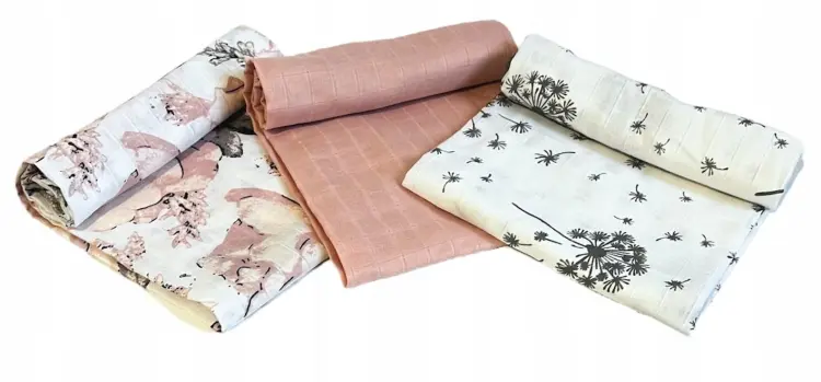 Czas Bobasa Pieluchy Pieluszki Muślinowe Premium 3szt 70x75cm Peonie