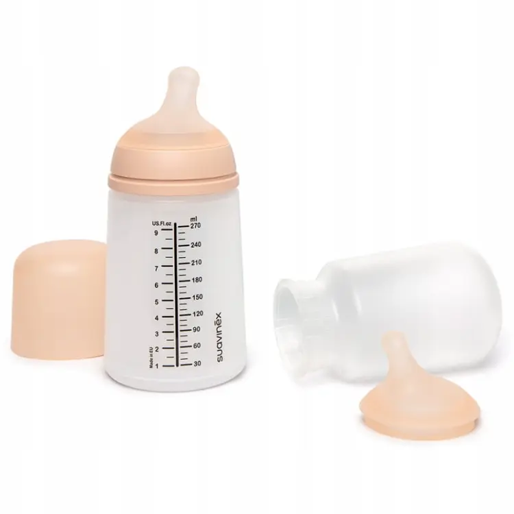 Suavinex Zestaw Startowy ZERO ZERO Butelka Antykolkowa 270ml O Średnim Przepływie 3m+ 7416
