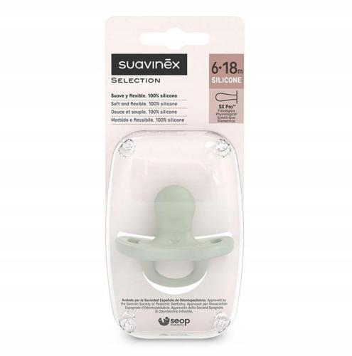 Suavinex Smoczek 100% Silikonowy Fizjologiczny SX Pro 6-18m COLOUR ESSENCE Zielony 1634