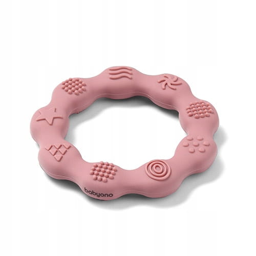 BabyOno Gryzak Silikonowy RING Różowy 825/02