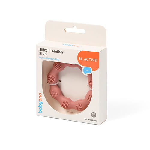 BabyOno Gryzak Silikonowy RING Różowy 825/02
