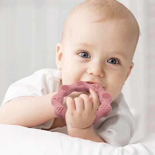 BabyOno Gryzak Silikonowy RING Różowy 825/02