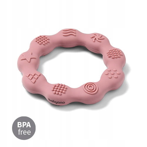 BabyOno Gryzak Silikonowy RING Różowy 825/02