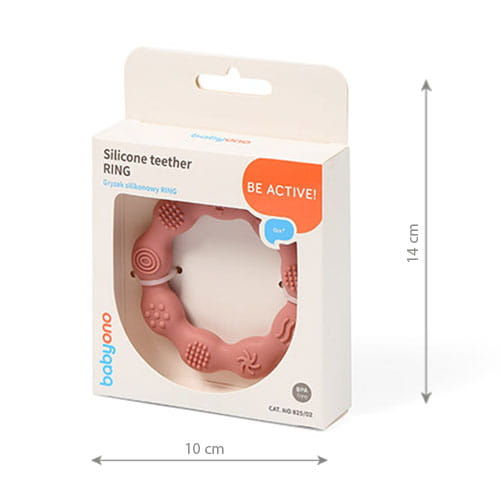 BabyOno Gryzak Silikonowy RING Różowy 825/02