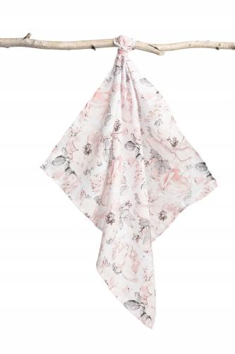 Czas Bobasa Pielucha Muślinowa Premium Kocyk Otulacz 120x120cm Peonie 0486