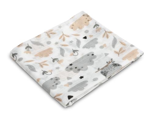 Czas Bobasa Pielucha Muślinowa Premium Kocyk Otulacz 120x120cm Przyjaciele 0479