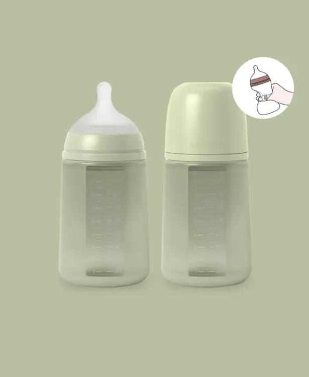 Suavinex Butelka Silikonowa SX PRO Średni Przepływ 3m+ 240ml COLOUR ESSENCE Zielona 1184