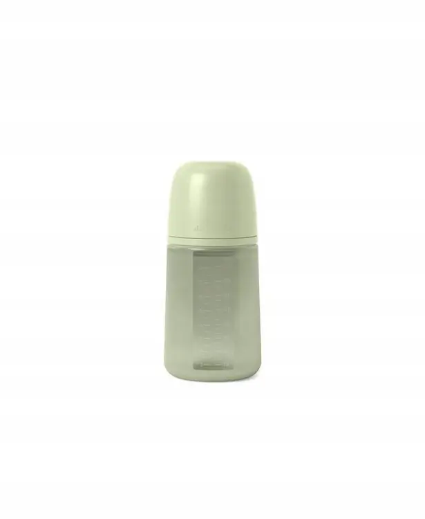 Suavinex Butelka Silikonowa SX PRO Średni Przepływ 3m+ 240ml COLOUR ESSENCE Zielona 1184