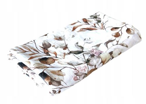 Czas Bobasa Pielucha Muślinowa Premium Kocyk Otulacz 120x120cm Złote Kwiaty 0509