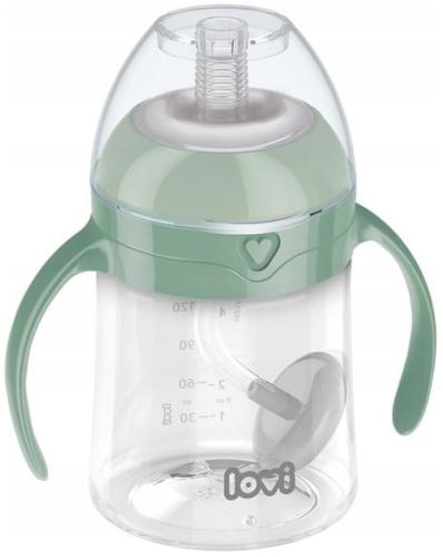 Lovi Kubek Z Obciążoną Słomką Uchwytami 150ml 6m+ Zielony