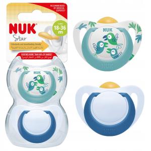 Nuk Star Lateksowy Smoczek Uspokajający 2szt 18-36 Niebieskie