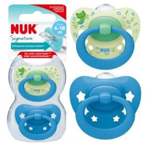 Nuk Smoczek Silikonowy Signature 6-18m 736680 2szt Niebieski