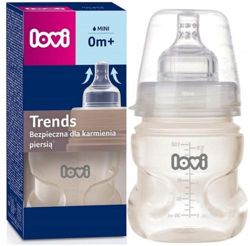 Lovi Butelka Trends + Smoczek Supervent Dynamiczny 120ml 3m+ Beżowa
