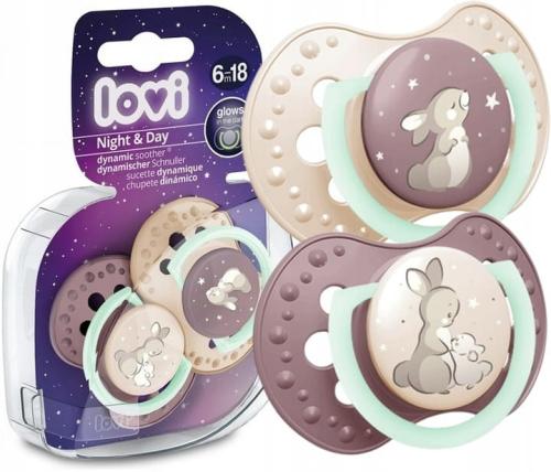 Lovi Smoczek Dynamiczny Uspokajający Night&day Girl 6-18m 2szt