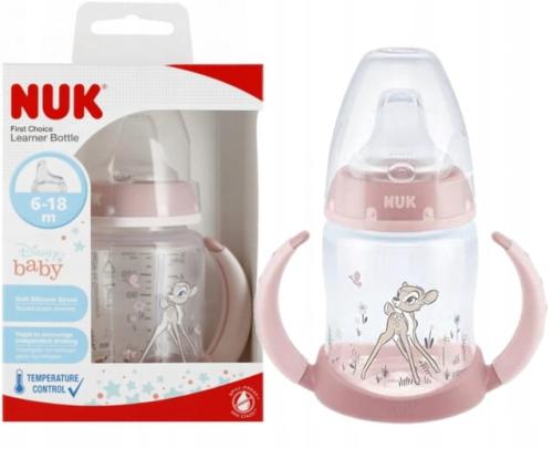 Nuk Butelka 150ml Z Uchwytami First Choice Ustnik Niekapek 6m+ Bambi