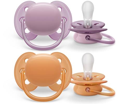 Avent Smoczek Ultra Soft 6-18m Oddychający + Etui 091/33
