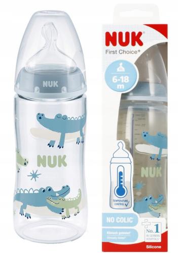 Nuk Butelka First Choice+ Antykolkowa Z Czujnikiem 360ml Kaszka XL 6-18m Niebieska