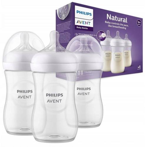 Avent Zestaw Butelek Do Karmienia 3x260ml Response Smoczki 1m+