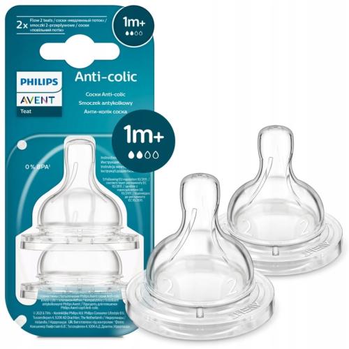 Avent Smoczek Antykolkowy 762/02 1m+ 2 Szt