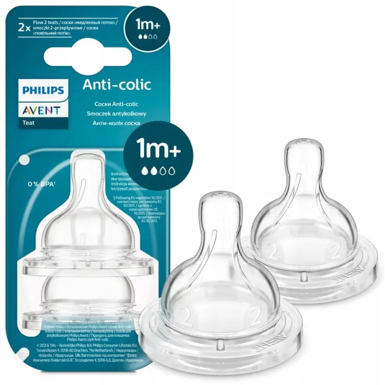 Avent Smoczek Antykolkowy 762/02 1m+ 2 Szt