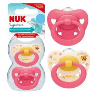 Nuk Smoczek Silikonowy Signature 18-36m 739696 2szt Różowy