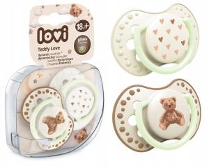 LOVI SMOCZEK DYNAMICZNY USPOKAJAJĄCY 18m+ 2 szt Teddy Love ŚWIECĄCY