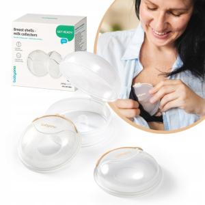 Kolektory muszlowe, Muszle laktacyjne do mleka 2 szt. etui 2W1 Babyono 1468