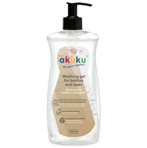AKUKU ŻEL DO MYCIA BUTELEK I SMOCZKÓW HIPOALERGICZNY PŁYN 500ml + POMPKA