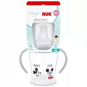 NUK KUBEK BUTELKA NIEKAPEK 150ml PERFECT MATCH 6m+ Z UCHWYTEM MIKI MICKEY