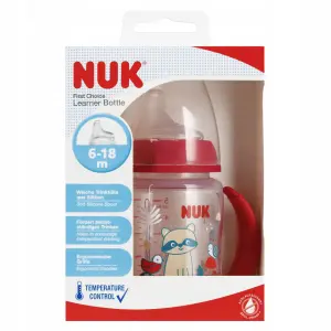 NUK KUBEK BUTELKA NIEKAPEK 150ml 6m+ Z UCHWYTEM WSKAŹNIK TEMPERATURY