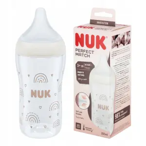 NUK PERFECT MATCH BUTELKA 260 ML 3M+ TĘCZA