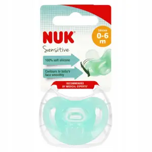 NUK SMOCZEK USPOKAJAJĄCY SILIKONOWY 0-6M SENSITIVE ZIELONY