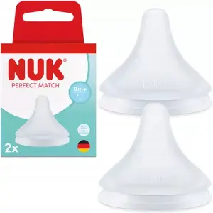 NUK PERFECT MATCH SMOCZEK SILIKONOWY do BUTELKI 0m+ S 2szt