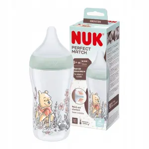 NUK Perfect Match Butelka 260ml 3m+ Smoczek Silikonowy M Disney Kubuś