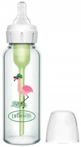 DR BROWN'S ANTI-COLIC WĄSKA SZYJKA BUTELKA SZKLANA 3M+ 250ML POZIOM 2 DEKOR
