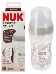 NUK BUTELKA PERFECT MATCH 260ML. SMOCZEK SILIKONOWY M 3M+