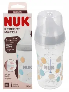 NUK BUTELKA PERFECT MATCH 260ML. SMOCZEK SILIKONOWY M 3M+